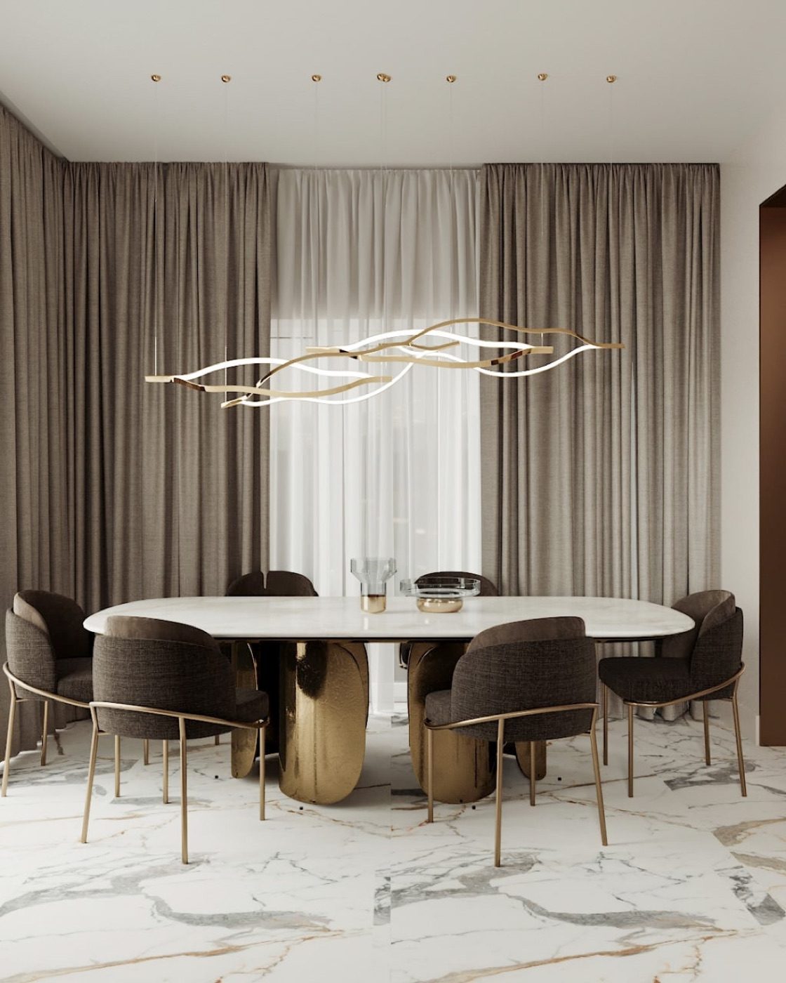 Realistic visualization of a dining area